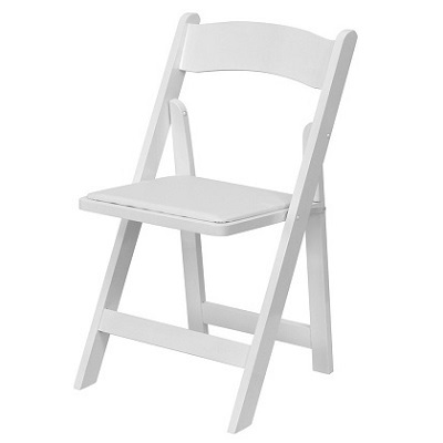 wooden white folding chairs