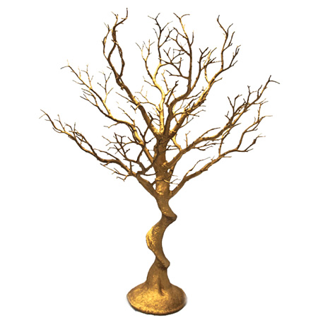Metallic Gold Manzanita Centerpiece Tree w/Acrylic Chains - One Stop Hop  Party Rentals
