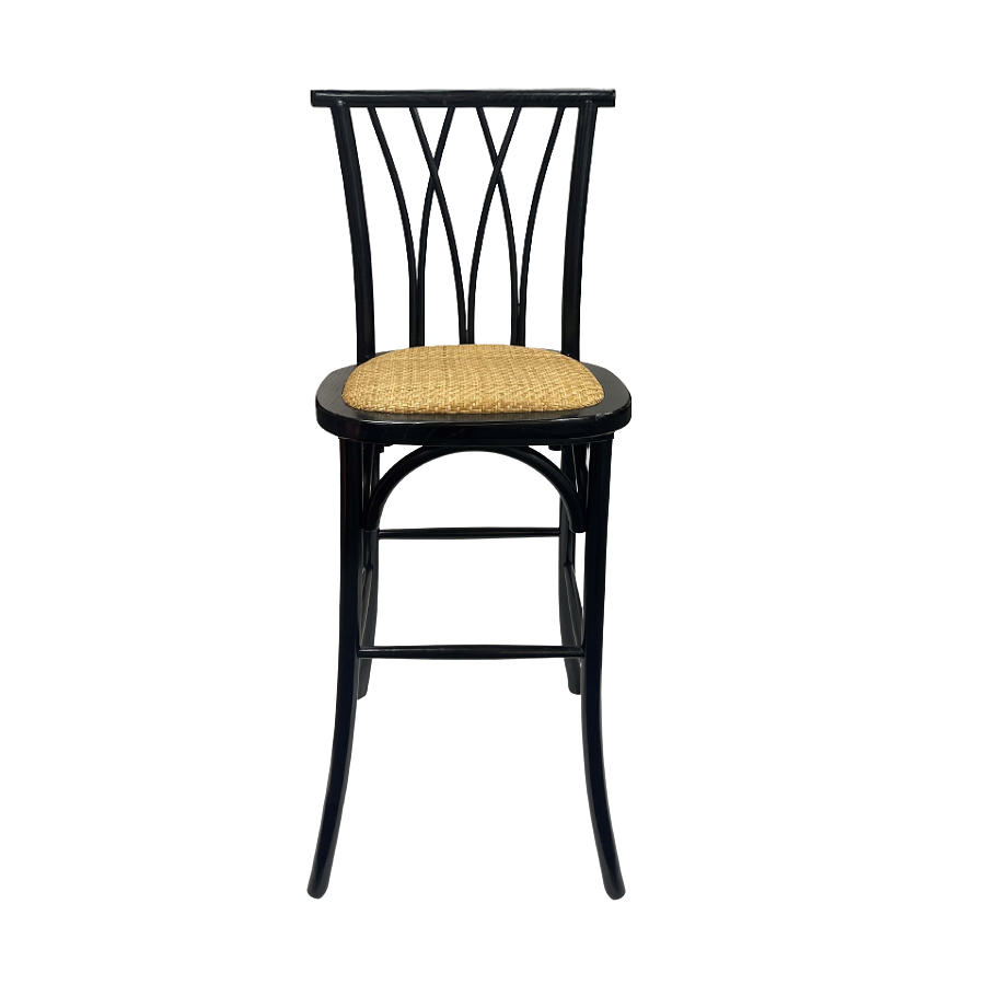 Seating : BLACK WILLOW BAR STOOL WITH RATTAN SEAT | Après Event Décor ...