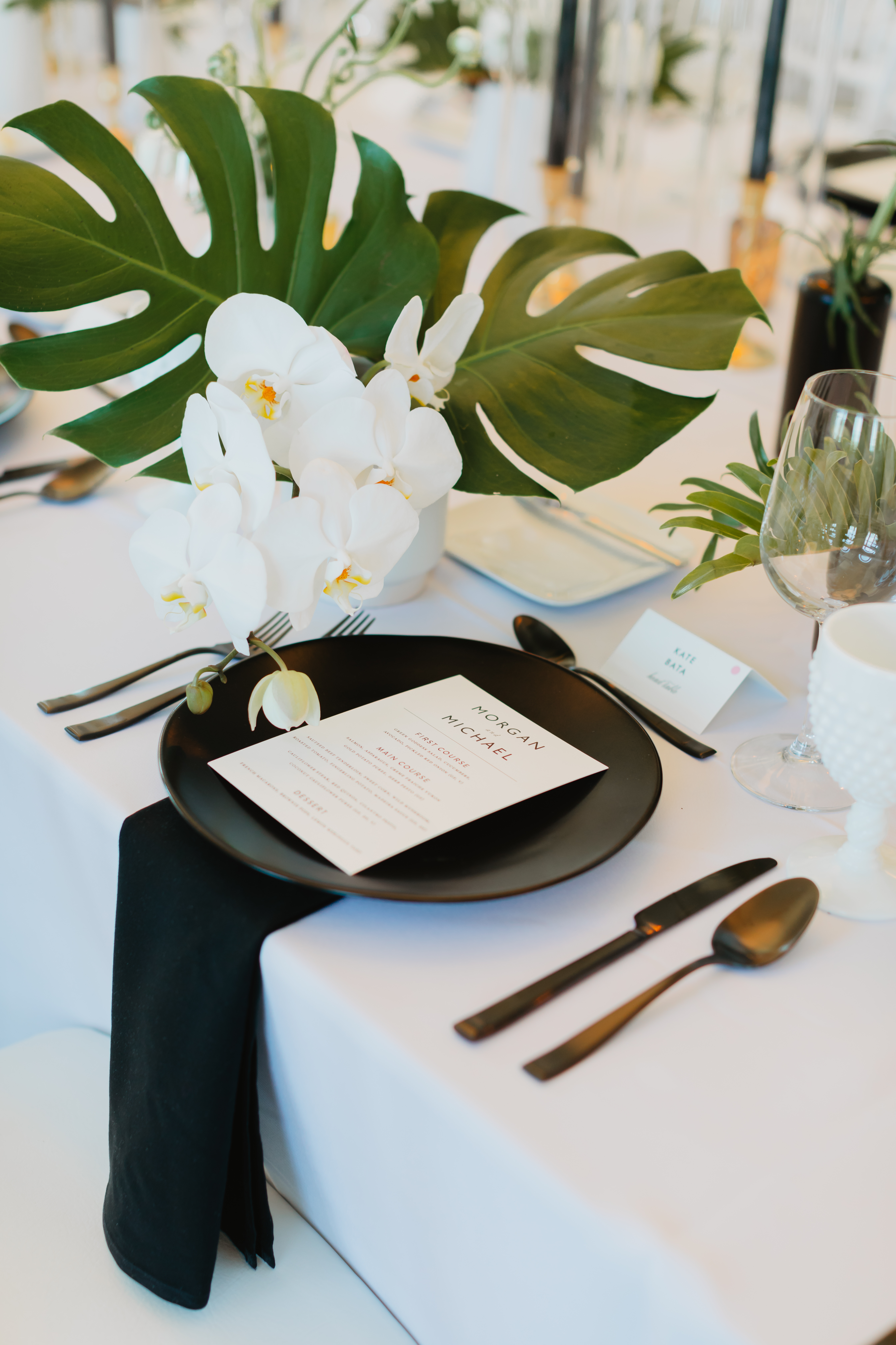 Matte Black Plates - Wedding Rentals NC