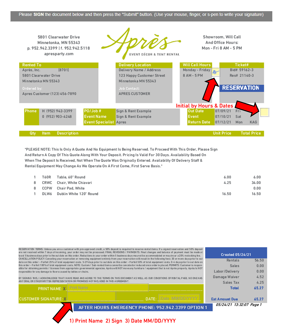 Après Event Décor and Tent Rental - Sign and Rent Help